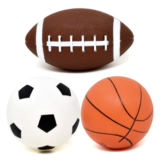 Set of 3 Sports Balls for Kids, Mini Sport Pack Includes Football